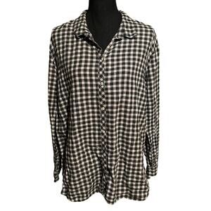 Eddie Bauer Plaid Button Front Light Flannel Shirt Women's Plus 2XL